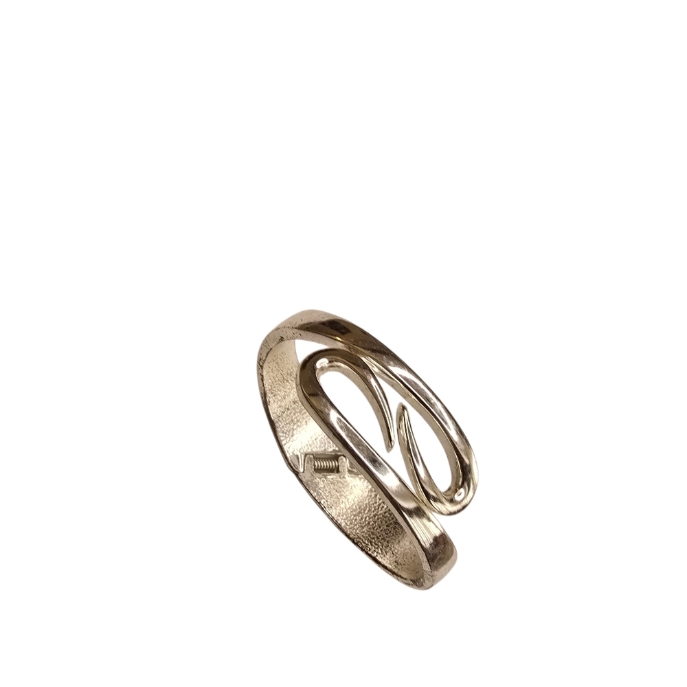 Silver Tone Hinged Cuff Bracelet